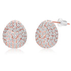 Dazzling Rose Gold CZ Teardrop Stud Earrings
