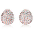 Dazzling Rose Gold CZ Teardrop Stud Earrings