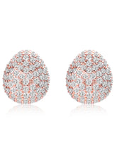 Dazzling Rose Gold CZ Teardrop Stud Earrings