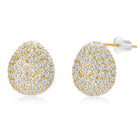 Dazzling Gold-Plated CZ Teardrop Stud Earrings