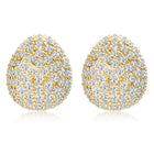 Dazzling Gold-Plated CZ Teardrop Stud Earrings