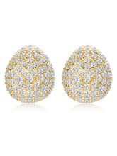 Dazzling Gold-Plated CZ Teardrop Stud Earrings