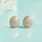 Dazzling Gold-Plated CZ Teardrop Stud Earrings