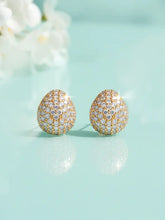Dazzling Gold-Plated CZ Teardrop Stud Earrings