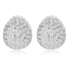 Dazzling Silver-Plated CZ Teardrop Stud Earrings