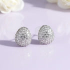Dazzling Silver-Plated CZ Teardrop Stud Earrings