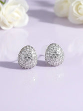 Dazzling Silver-Plated CZ Teardrop Stud Earrings