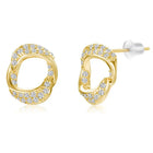 Chic Gold-Plated CZ Twisted Circle Studs