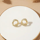 Chic Gold-Plated CZ Twisted Circle Studs
