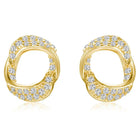 Chic Gold-Plated CZ Twisted Circle Studs