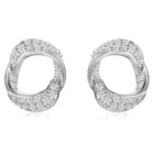Chic Silver-Plated CZ Twisted Circle Studs