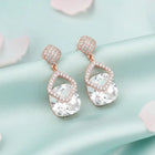 Stylish Rose Gold CZ Crystal Square Earrings