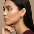 Radiant Gold CZ Butterfly Stud Earrings