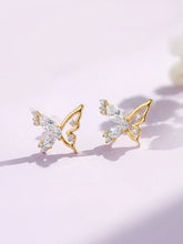 Dainty Gold CZ Winged Butterfly Studs
