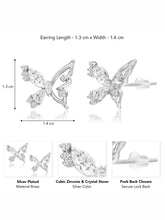 Dainty Silver CZ Winged Butterfly Studs