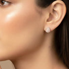 Dazzling Rose Gold CZ Teardrop Stud Earrings
