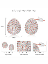 Dazzling Rose Gold CZ Teardrop Stud Earrings