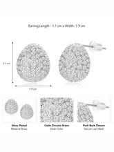 Dazzling Silver-Plated CZ Teardrop Stud Earrings