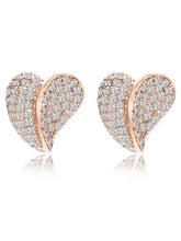Rose Gold Tennis Bracelet &  Heart Stud Combo