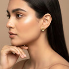 Chic Gold-Plated CZ Twisted Circle Studs