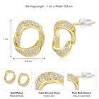 Chic Gold-Plated CZ Twisted Circle Studs
