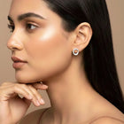 Chic Silver-Plated CZ Twisted Circle Studs