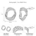 Chic Silver-Plated CZ Twisted Circle Studs