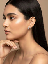 Chic Silver-Plated CZ Twisted Circle Studs