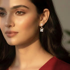 Stylish Rose Gold CZ Crystal Square Earrings