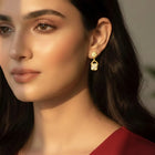 Stylish Gold-Plated CZ Crystal Square Earrings