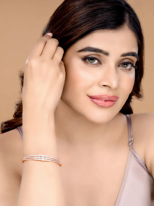 Sparkling Elegance CZ Slim Kada Bracelet