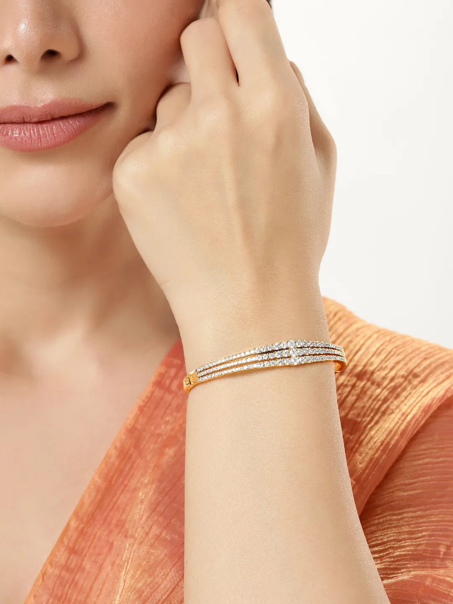 CZ Studded Kada for Every Occasion - Gold
