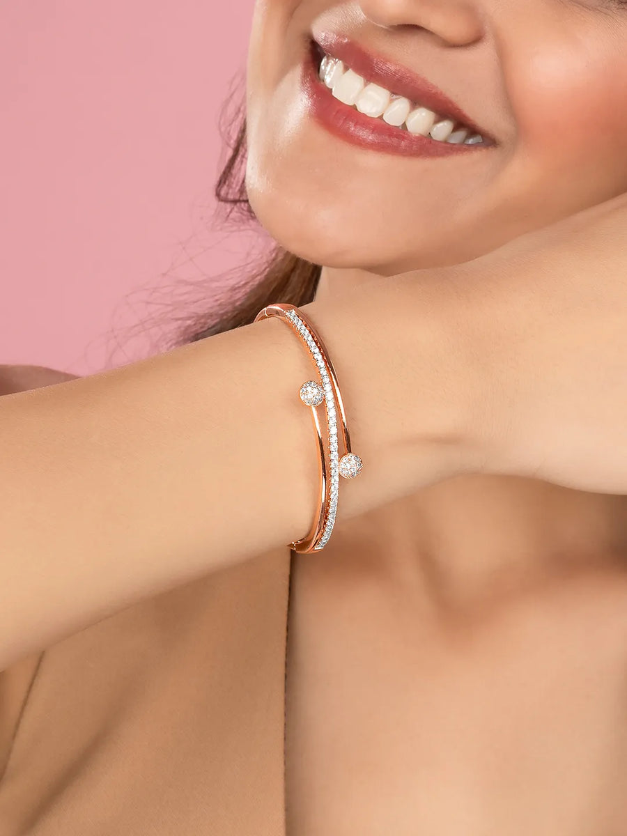 Parallel Gleam Sphere End Kada Bracelet