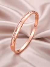 Opulent Rose Gold CZ Open Circle Kada Bracelet