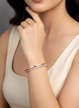 Opulent Rose Gold CZ Open Circle Kada Bracelet