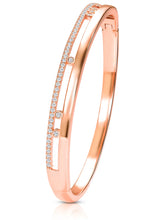Opulent Rose Gold CZ Open Circle Kada Bracelet