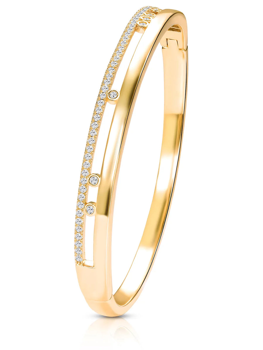Opulent Gold Plated CZ Open Circle Kada