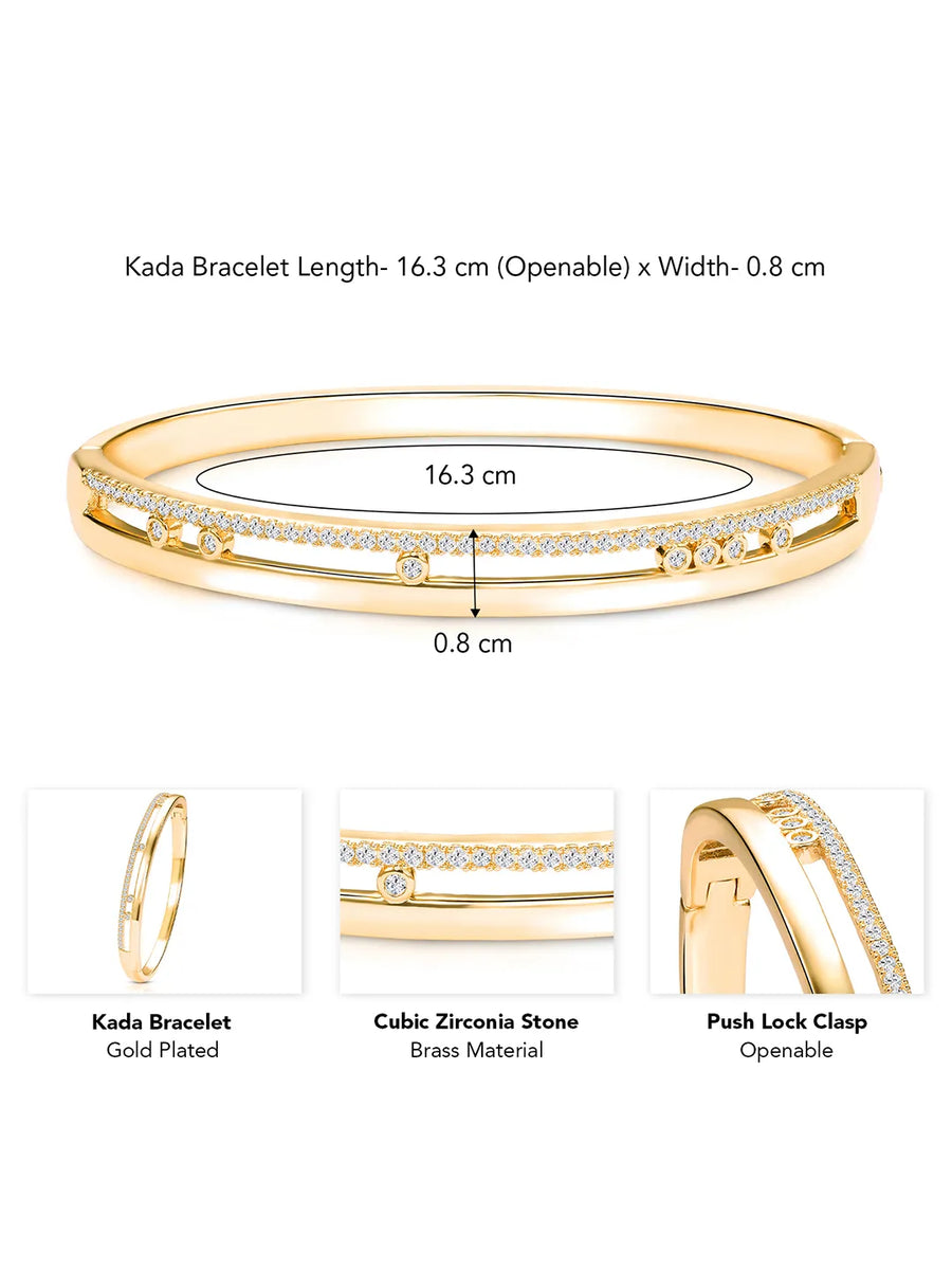 Opulent Gold Plated CZ Open Circle Kada