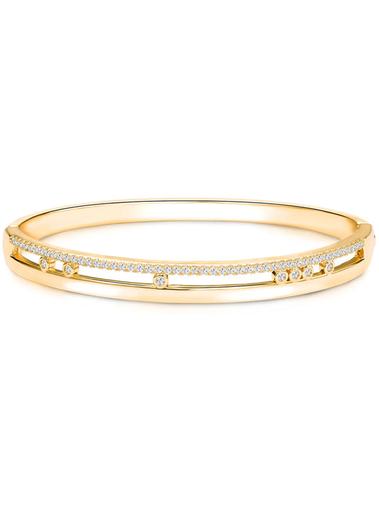 Opulent Gold Plated CZ Open Circle Kada