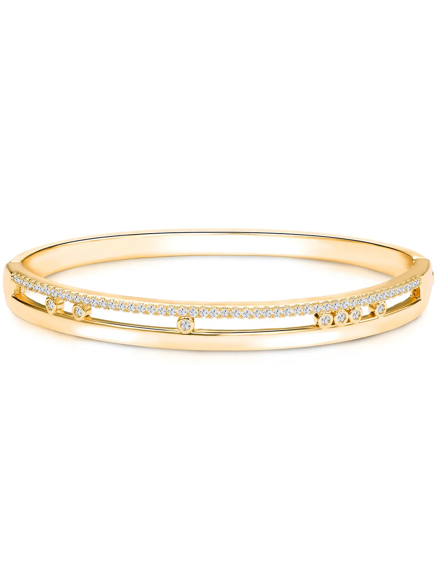 Opulent Gold Plated CZ Open Circle Kada