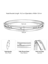 Opulent Silver Plated CZ Open Circle Kada