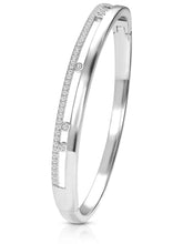 Opulent Silver Plated CZ Open Circle Kada