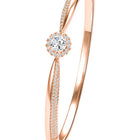 Radiant Rose Gold Crystal CZ Open Circle Kada
