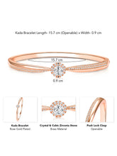 Radiant Rose Gold Crystal CZ Open Circle Kada