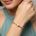 Radiant Rose Gold Crystal CZ Open Circle Kada