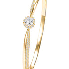 Radiant Gold Crystal CZ Open Circle Kada