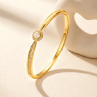 Radiant Gold Crystal CZ Open Circle Kada