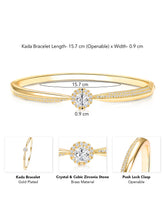 Radiant Gold Crystal CZ Open Circle Kada