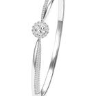Radiant Silver CZ Crystal Open Circle Kada
