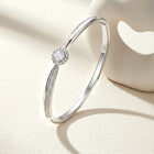 Radiant Silver CZ Crystal Open Circle Kada